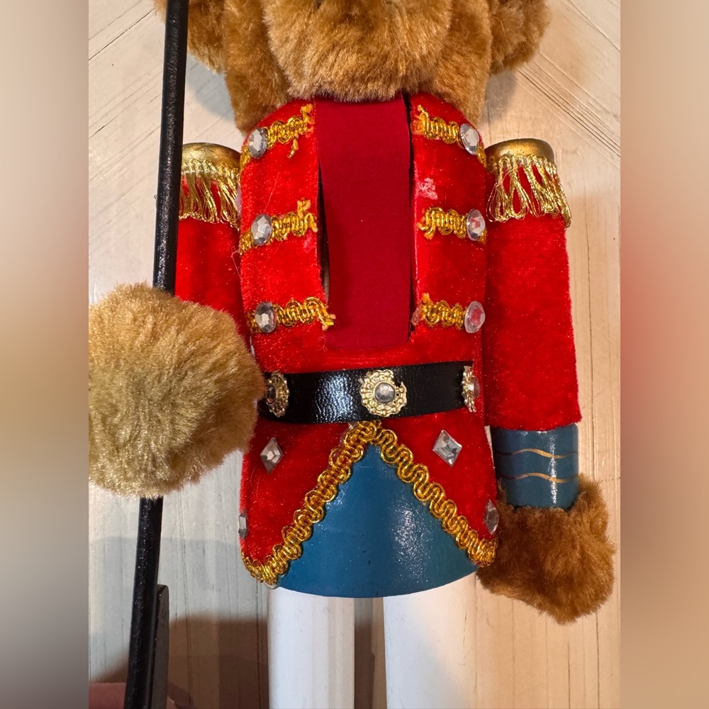 Martha Stewart Holiday 2013 Teddy Bear Nutcracker 14” Wooden Christmas Figurine - Picture 12 of 13